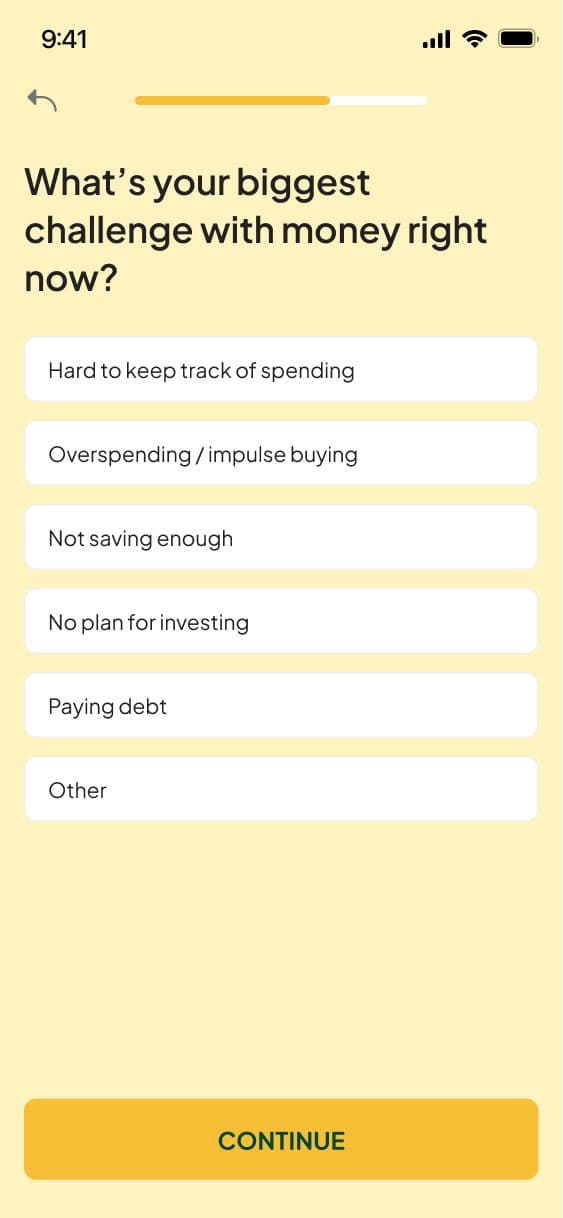Repenser l'onboarding d'une méthode de budget complexe solution screen 7